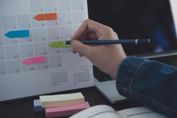 Calendário representando crongorama de estudos