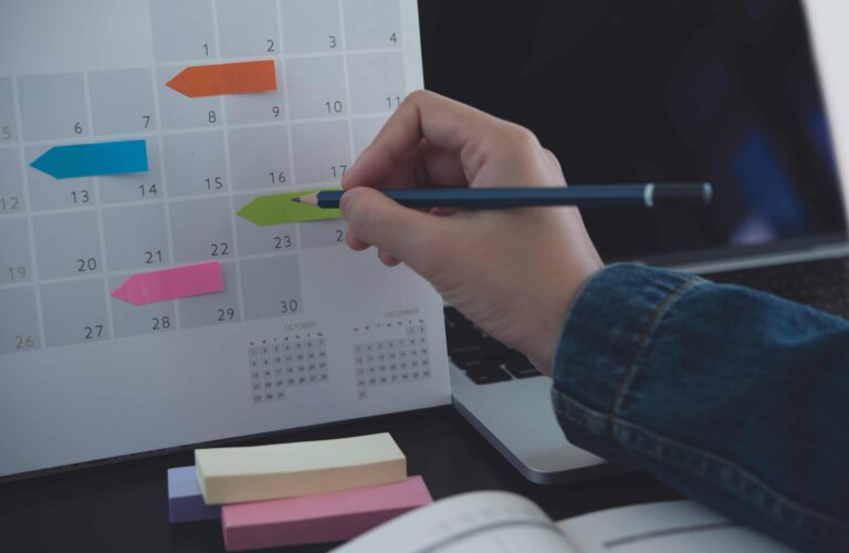 Calendário representando crongorama de estudos