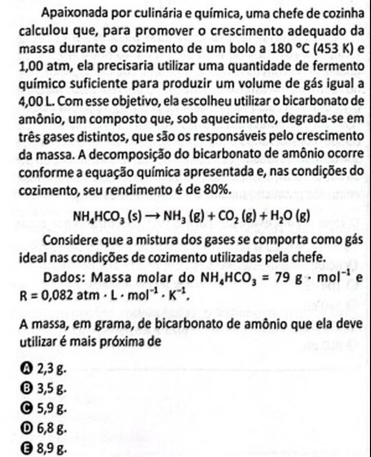 Química - Crescimento massa de bolo - 2025