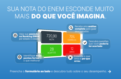 Ferramenta de raio x enem da plataforma Estuda.com para ajudar estudantes a descobrirem o que precisa melhorar para a próxima prova do exame.
