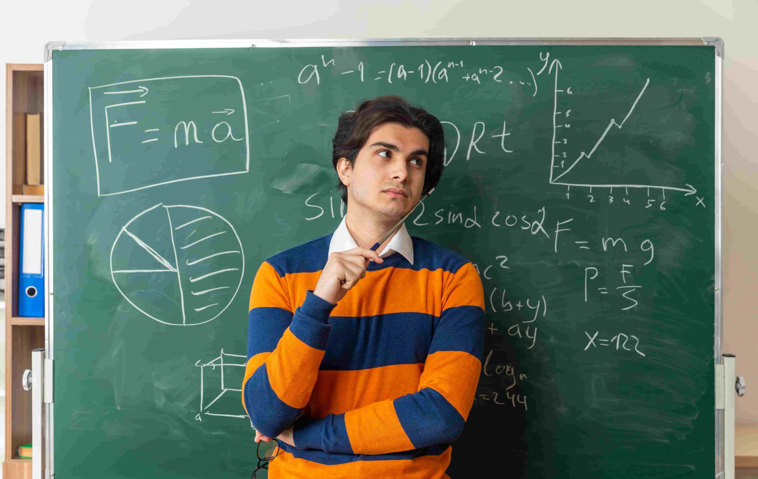Estudante pensando sobre o que é algebra