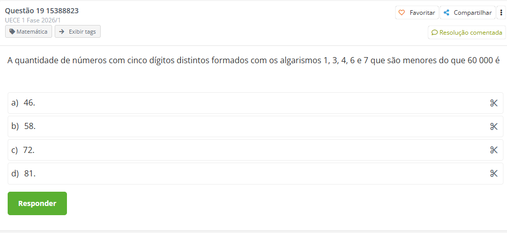 exemplo de questao do vestibular uece