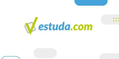 Escrita da marca "Estuda.com", maior plataforma de estudos para Enem e vestibulares do Brasil.