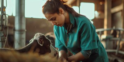 estudante de medicina veterinária atuando na área.